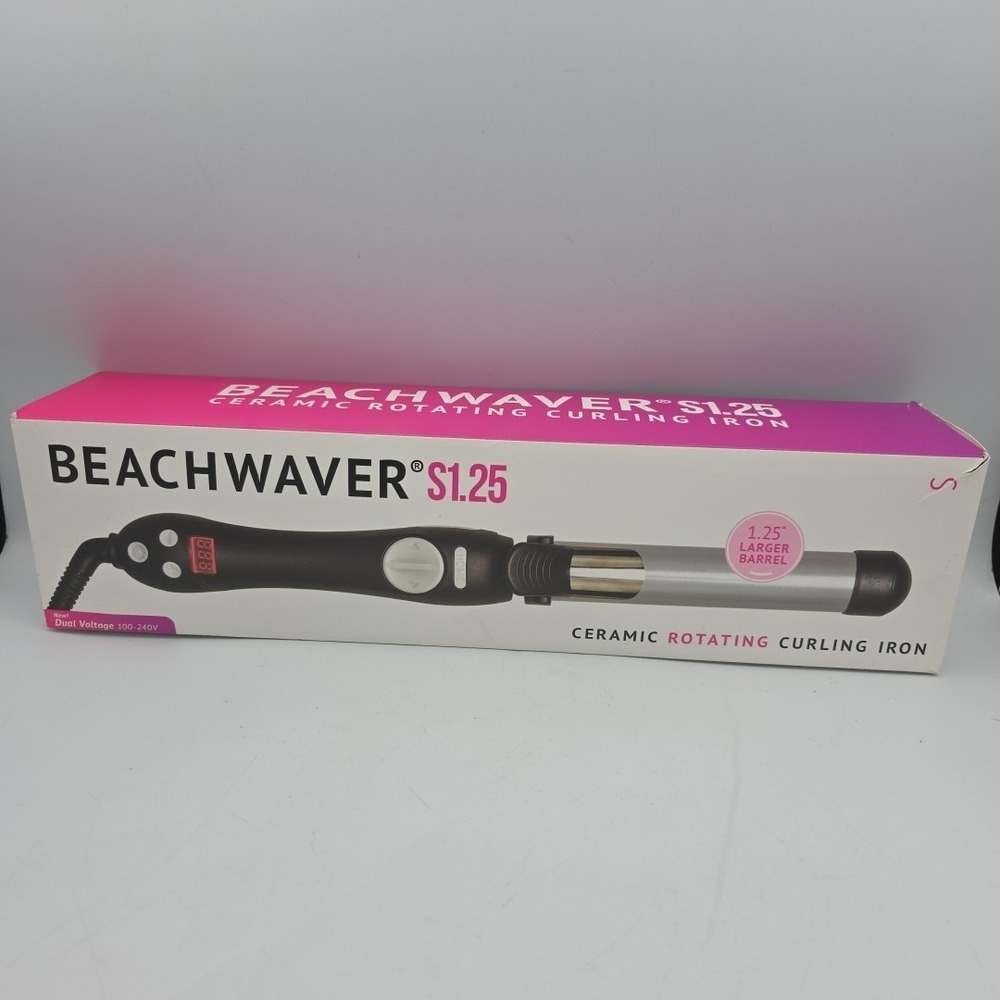 Beachwaver S1.25 Ceramic Rotating Curling Iron, 1.25" Barrel, Dual Voltage, LED